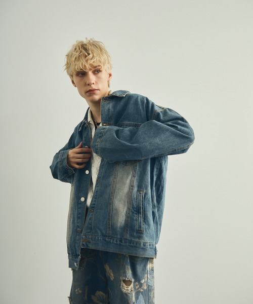 セール】オーバーサイズリラックスフィットデニムジャケット（デニム