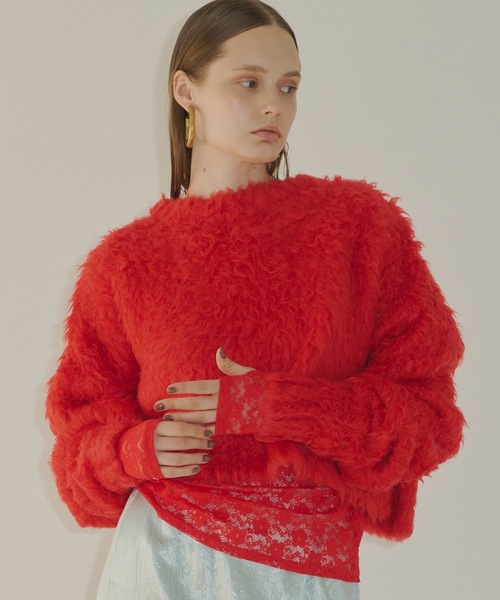 yae（ヤエ）の「Long Sleeve Color Shaggy Knit / ロングスリーブ