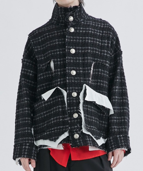 sulvam/サルバム】HOUNDSTOOTH OVER BLOUSON（ブルゾン）｜sulvam