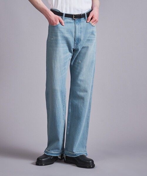 monkey time ライトブルー ストレートデニム S115658594 - パンツゴー