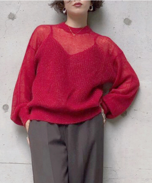 Ameri（アメリ）の「BUSTIER PATTERN KNIT SET（ニット/セーター