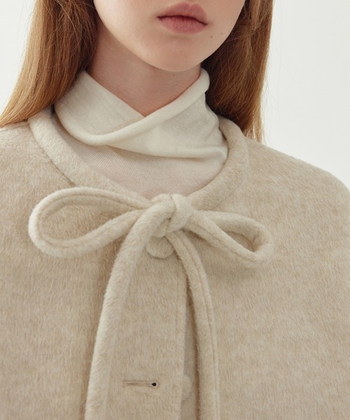 リボンタイ ショートウールコート FQ24W101【Fano Studios