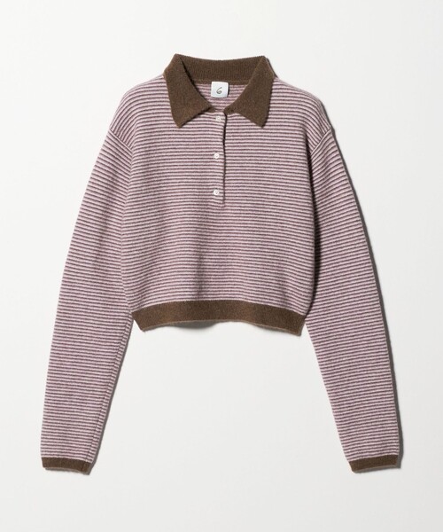 6（ロク）の「＜6(ROKU)＞アルパカウールナイロン ポロニット（ニット