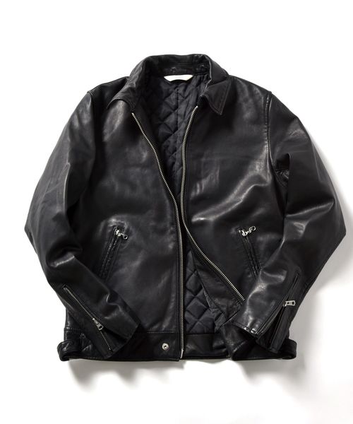 SHIPS（シップス）の「SU: 【OILED COLLAR】ラムレザーライダース