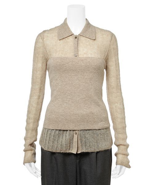 Mila Owen（ミラオーウェン）の「【セットアイテム】ポロ襟ワイドリブ