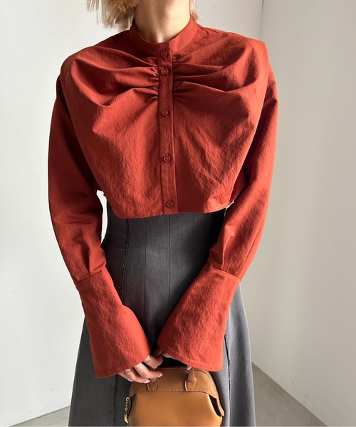 Ameri（アメリ）の「CROPPED BIG RIBBON SHIRT（シャツ/ブラウス