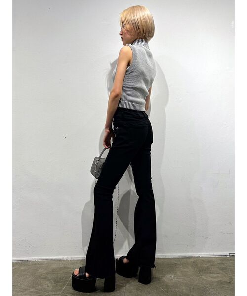 EMODA（エモダ）の「サイドオープンハイウエストフレアジーンズ