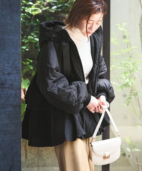 セール】ダブルバック ペプラム 中綿 キルティング ｜ アウター 体型