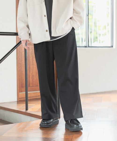 RAGEBLUE（レイジブルー）の「ウールタッチ/タックワイドパンツ/216168