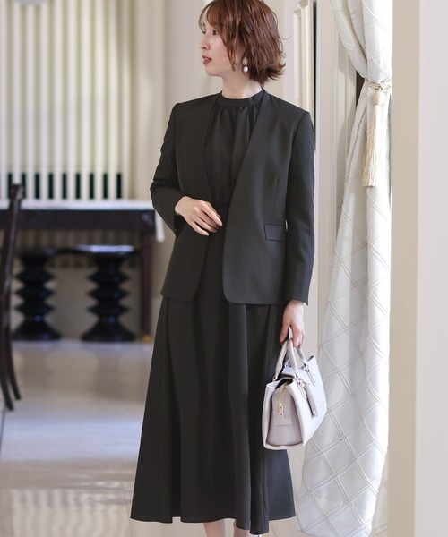 セール】ウエストゴムノーカラージャケットセレモニースーツ入学式