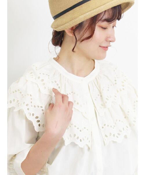Samansa Mos2（サマンサ モスモス）の「二段スカラップレースブラウス