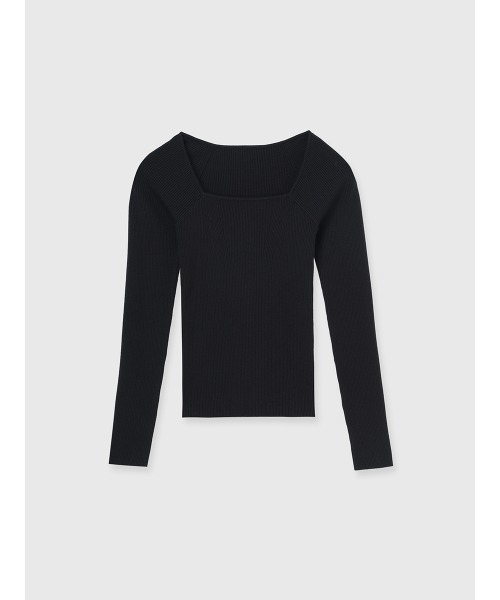 シルクカシミアブレンドデコルテリブニット（ニット/セーター