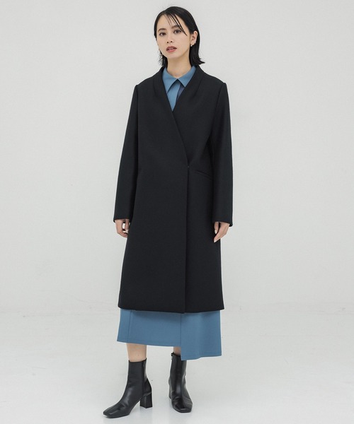 Super140カシミヤ混Vネックコート（ノーカラーコート）｜UNITED TOKYO
