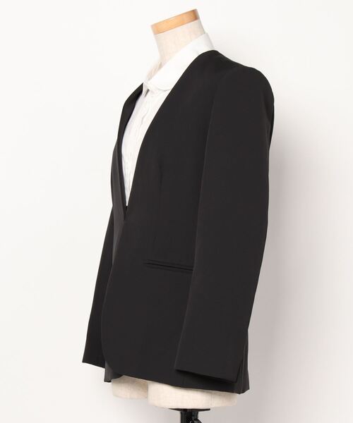 Mila Owen（ミラオーウェン）の「SET UPシワレスノーカラージャケット