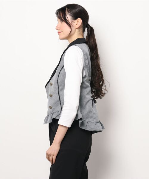 axes femme（アクシーズファム）の「花刺繍レースアップベスト（ベスト