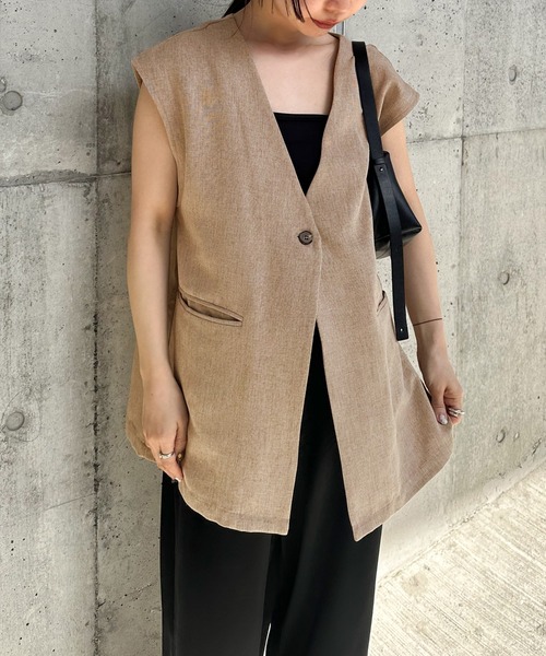 ノーカラーベスト（ベスト）｜select MOCA by son（セレクトモカ