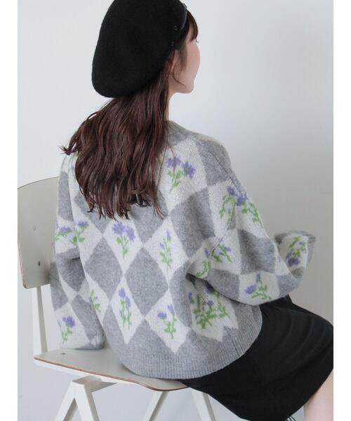ehka sopo（エヘカソポ）の「花ジャカードニット（ニット/セーター