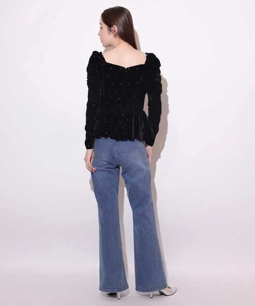 Rirandture（リランドチュール）の「ベロア刺繍ペプラムブラウス