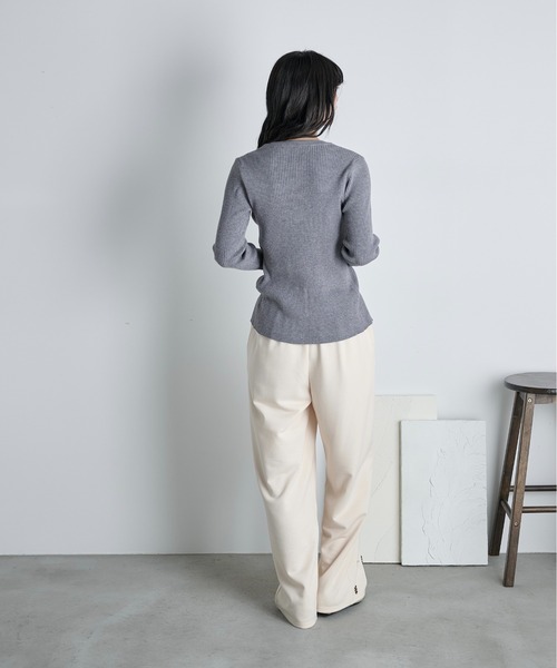 ビジューデザインスウェットイージーパンツ（スウェットパンツ）｜THE