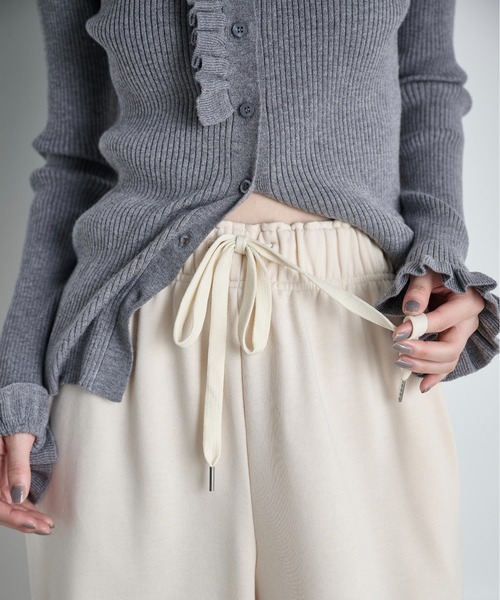 ビジューデザインスウェットイージーパンツ（スウェットパンツ）｜THE