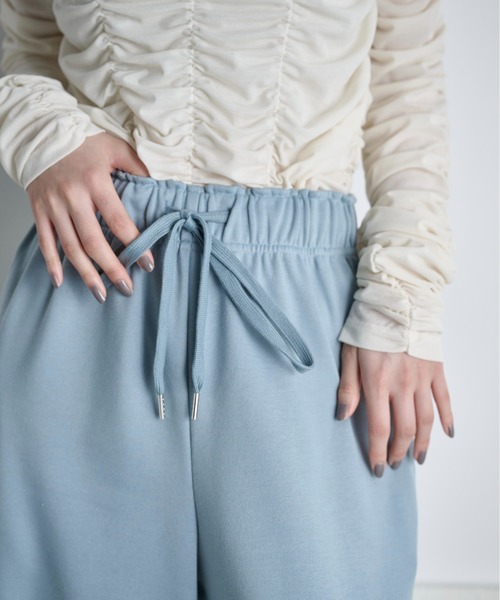 ビジューデザインスウェットイージーパンツ（スウェットパンツ）｜THE