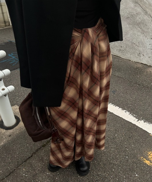 セール】UND DRAPE CHECK SKIRT（スカート）｜Ameri（アメリ）の