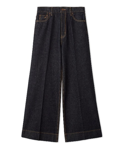 ヘムデザインセミフレアデニムパンツ（デニムパンツ）｜Mila Owen