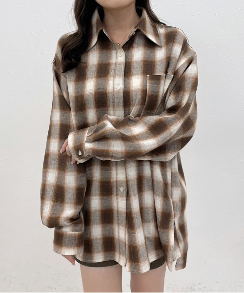 セール】オンブレチェックシャツ 975622（シャツ/ブラウス）｜Heather