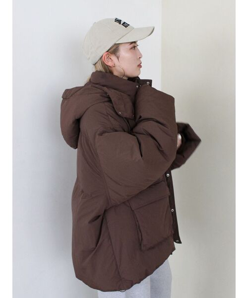 Ungrid フード付きダウン 今季 ブラウン S Ungrid フード付きダウン