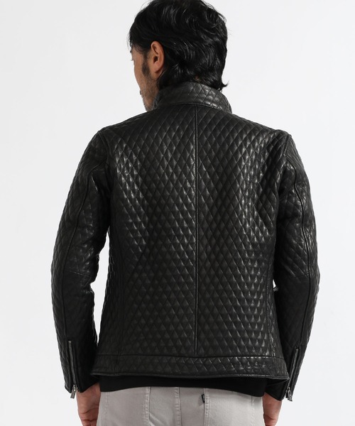 TETE HOMME（テットオム）の「キルティングレザーブルゾン（ライダース