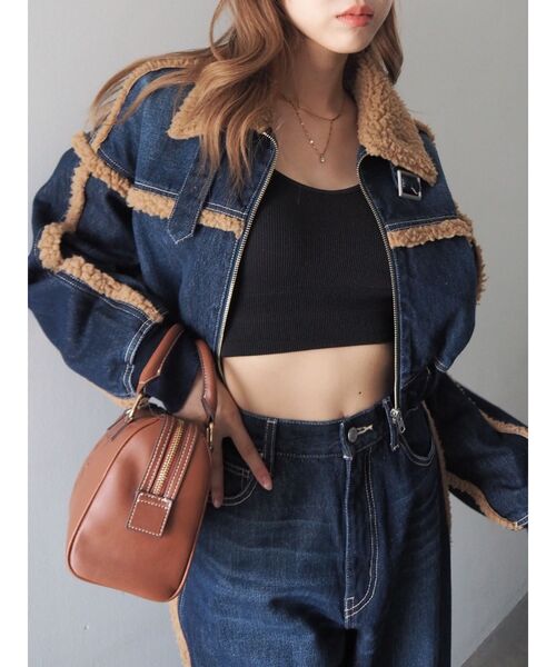 EVRIS（エヴリス）の「デニムボアブルゾン【セットアップ着用可能