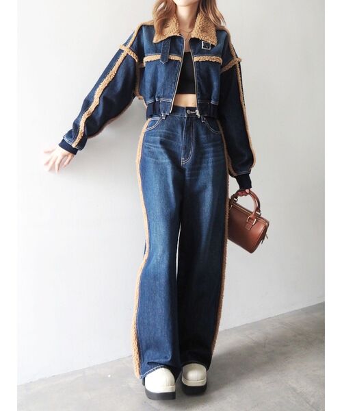 EVRIS（エヴリス）の「デニムボアブルゾン【セットアップ着用可能