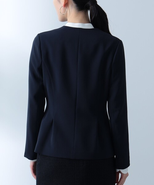 セレモニー・フォーマル】トリアセ ペプラムジャケット＊（ノーカラー