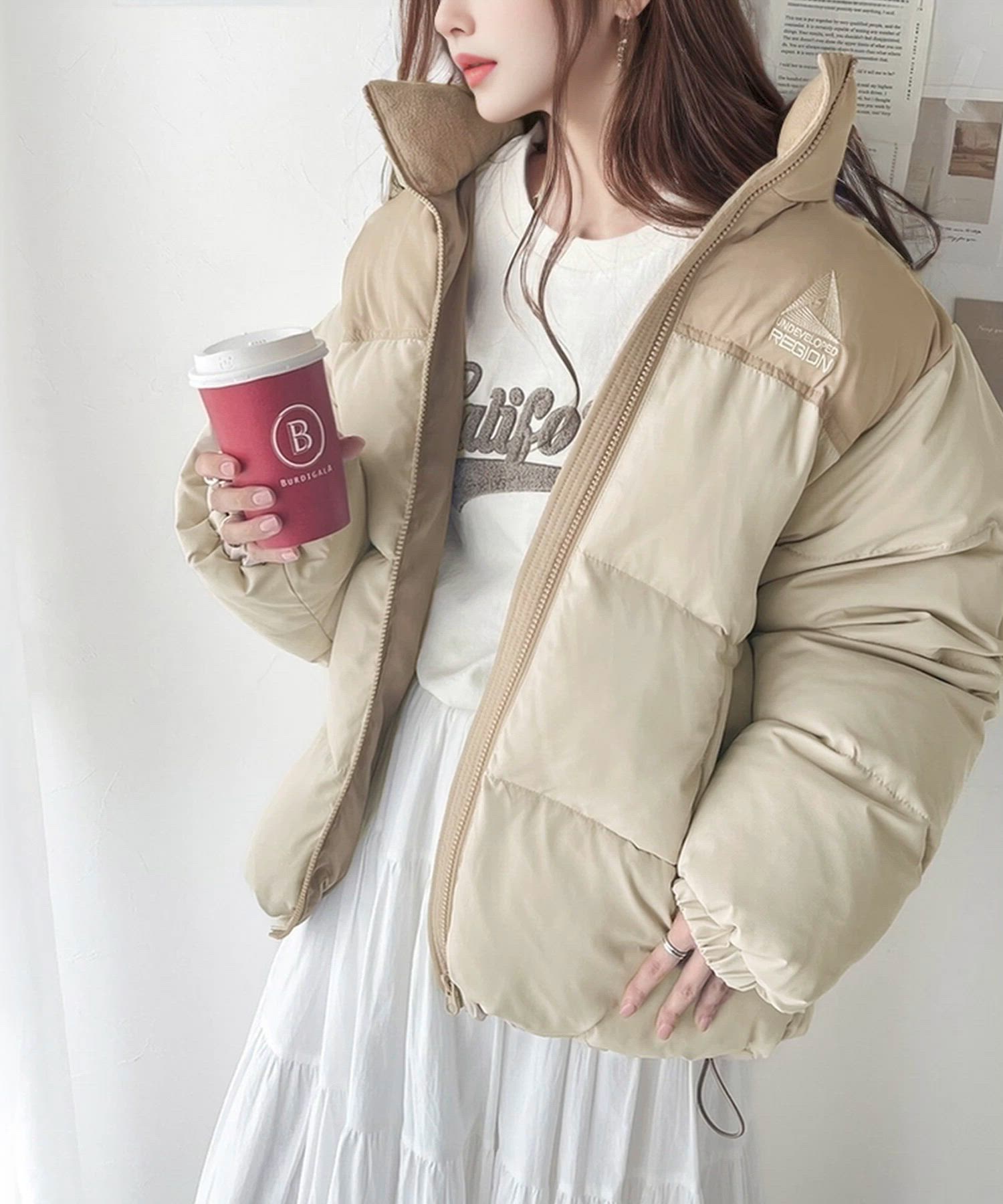 セール】軽くて暖かい真冬の味方。中綿フェイクダウンオーバーサイズ