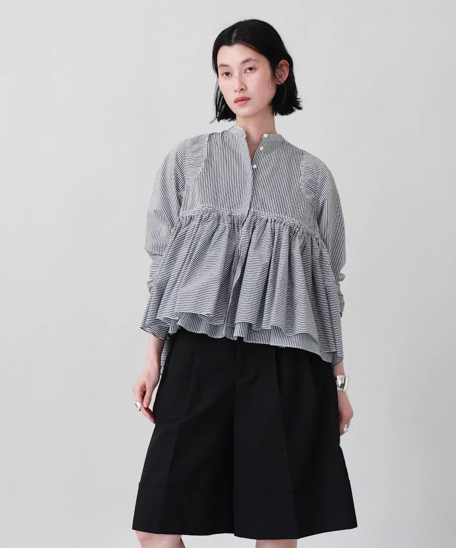 Curensology(カレンソロジー)/ストライプレイヤードギャザーブラウス