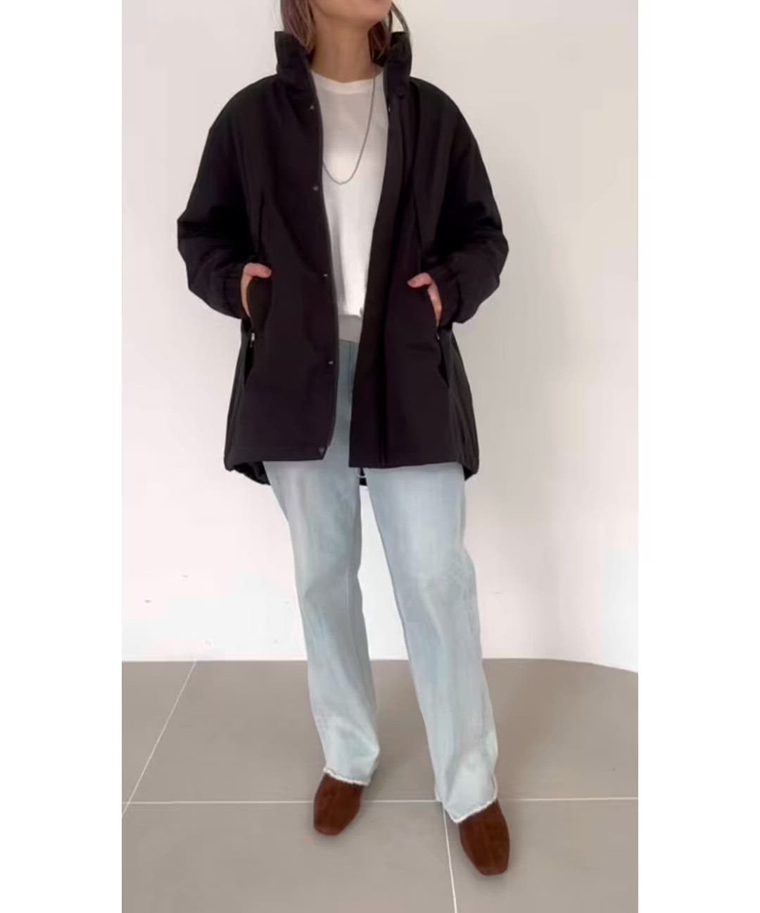 セール】quaranciel:〈撥水加工〉中綿 スタンドカラー ダブル ジップ