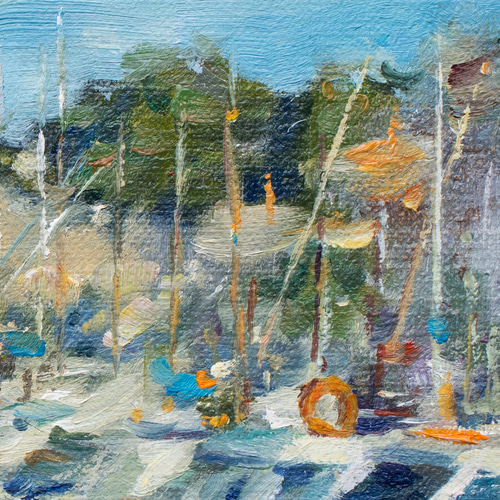 憩いの郷-02】油絵原画 F0サイズ一点物 額縁付 豪華プレゼント付き