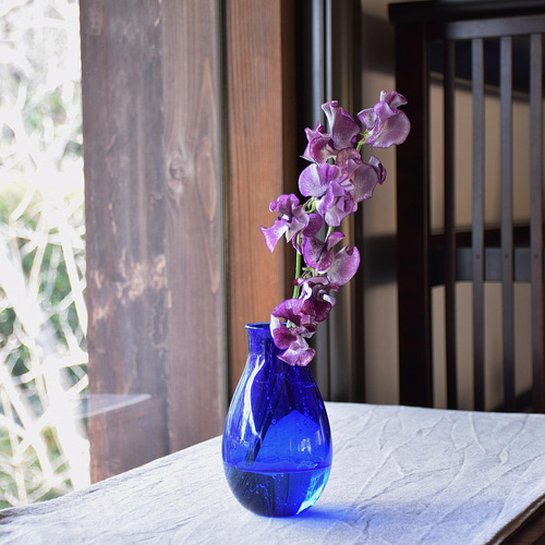 網泡花瓶コバルトブルー 一輪挿し・花瓶・花器 甲山ガラス工房 通販
