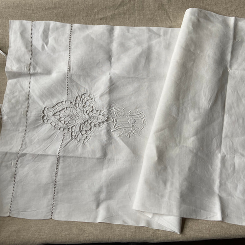 美しいフランスアンティーク*ピローケース*クッションカバー*枕カバー