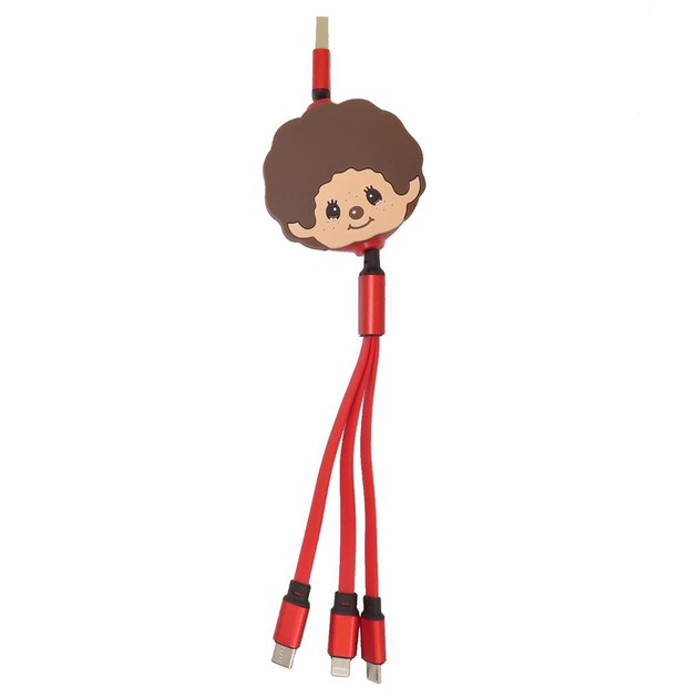 スマホアクセ】モンチッチ リール式マルチ充電ケーブル モンチッチクン