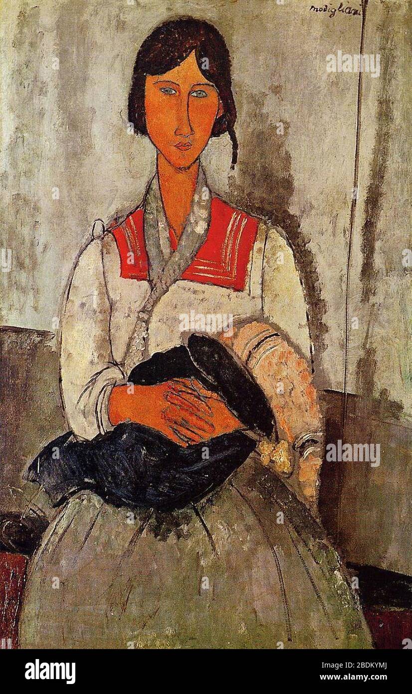 Gypsy Woman with Baby, Amedeo Modigliani, 1919, National Gallery