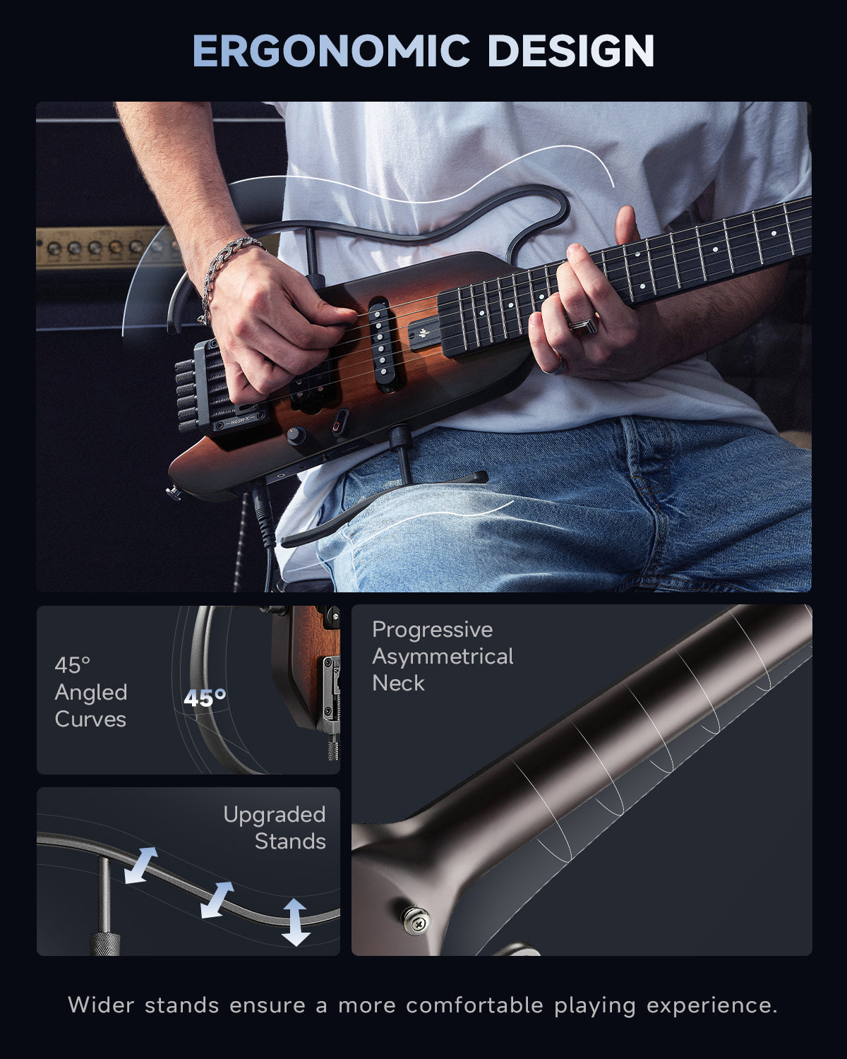 HUSH-X Porable Electric Guitar Kit for Travel Donner