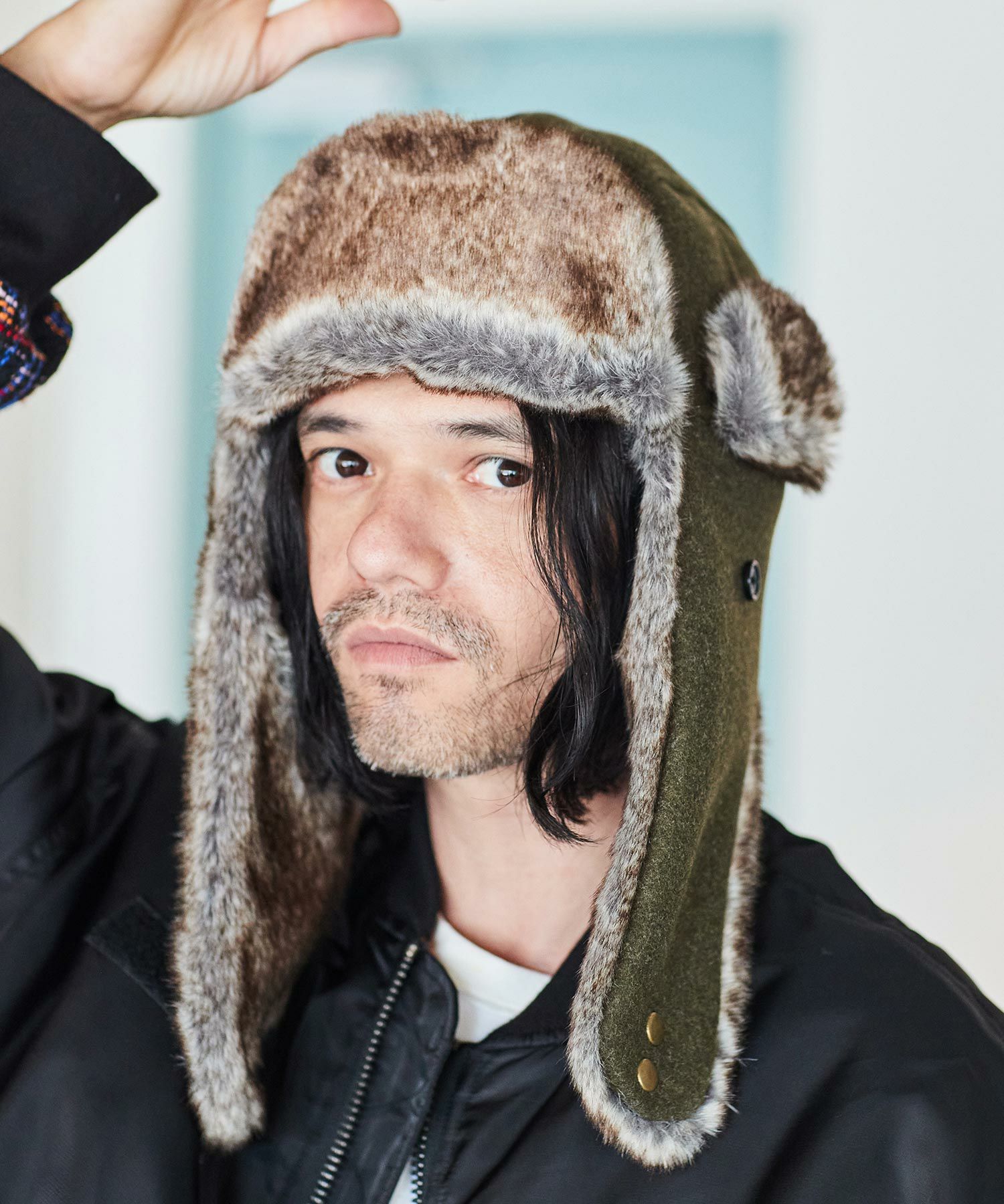 ADAM PATEK(アダムパテック)】fleece fur flight cap フライトキャップ