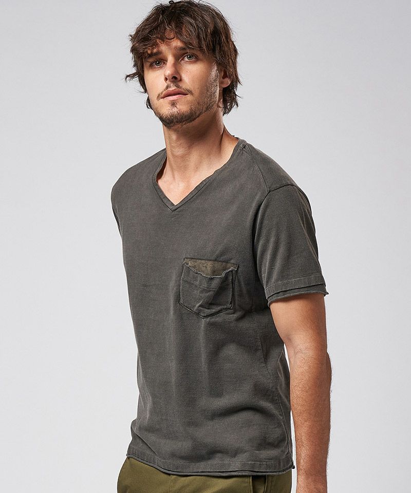 wjk】leather pocket-T VネックTシャツ (7982 lj22d) | CAMBIO カンビオ