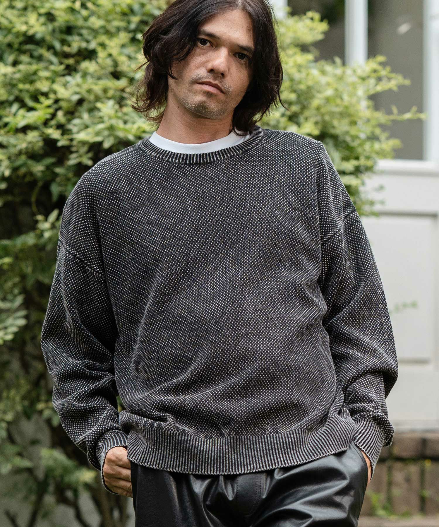 50%OFF【CULLNI(クルニ)】Asymmetrical Border Layerd Rib Pullover