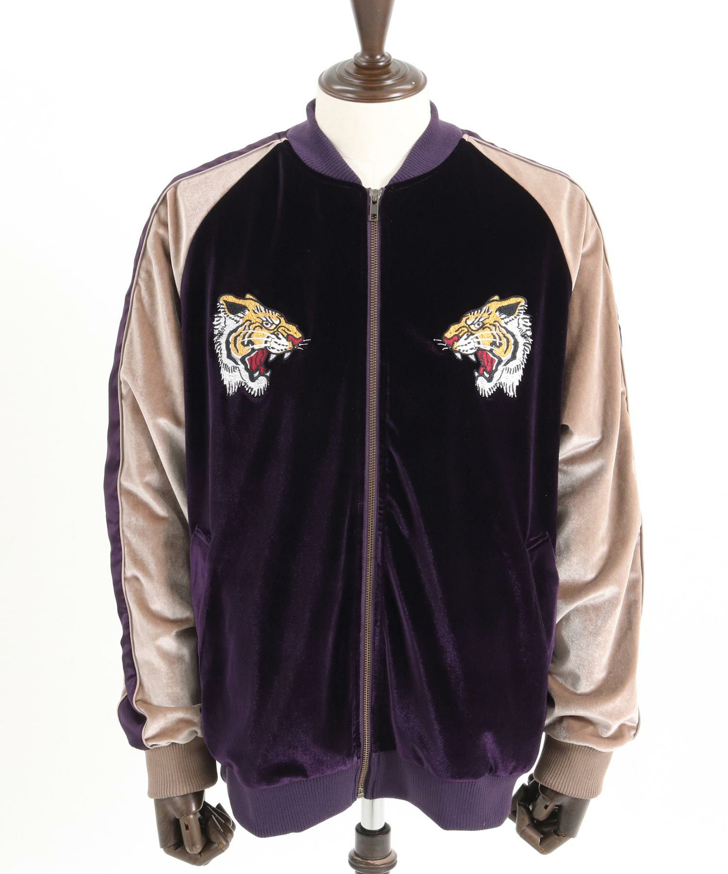 50%OFF【CAMBIO(カンビオ)】Tiger Embroidered Velour Souvenir Jacket