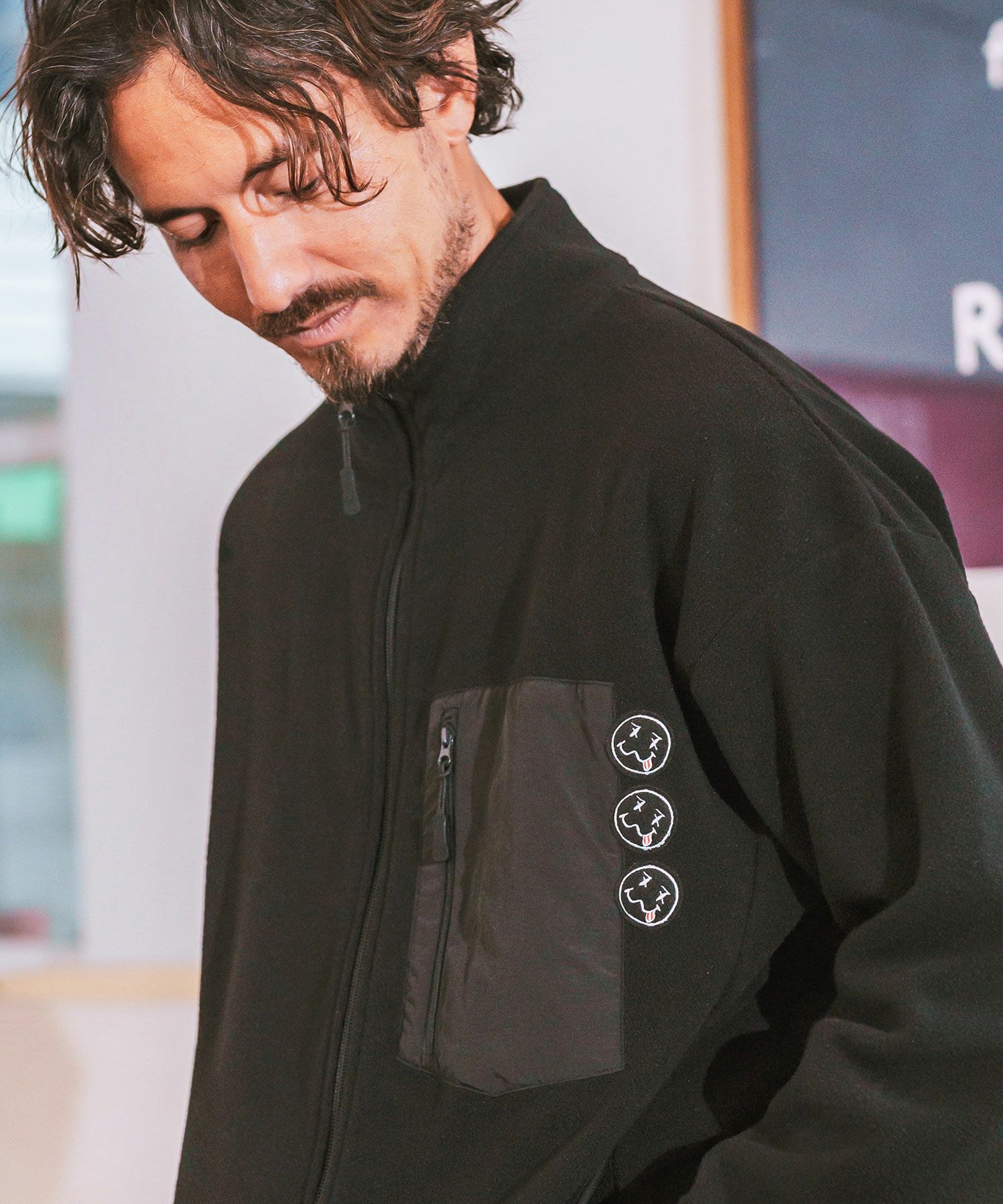 30%OFF【seventy seven(セブンティセブン)】stand collar fleece