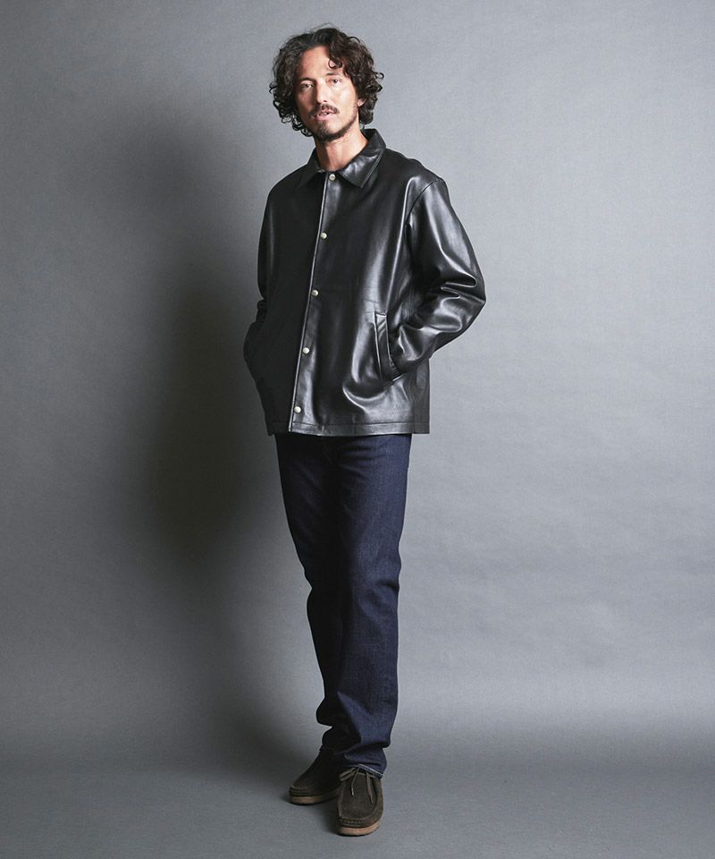 Magine(マージン)】LAMB LEATHER COACH JKT ラムレザーコーチ