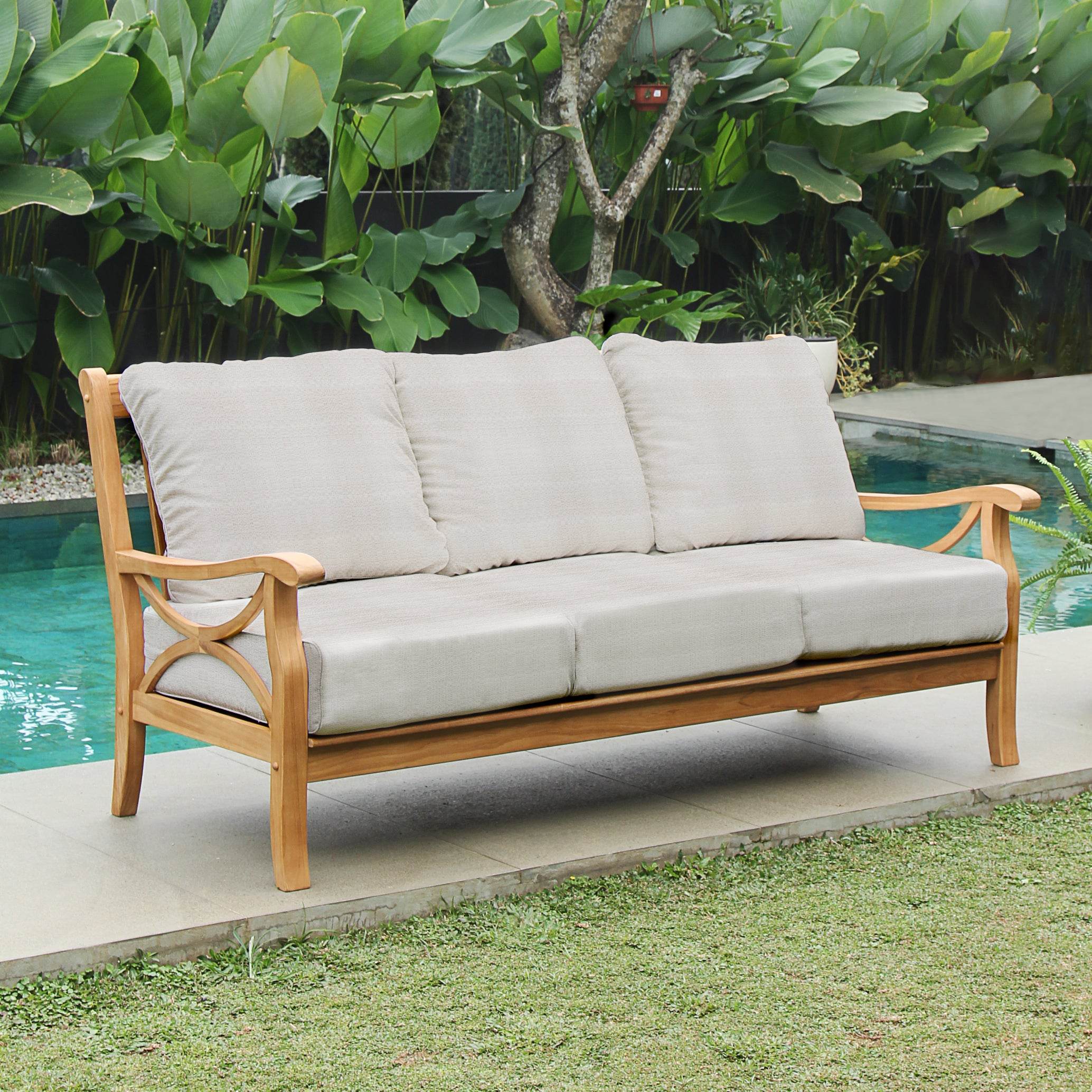 Abbington Teak Wood Outdoor Patio Sofa | Cambridge Casual