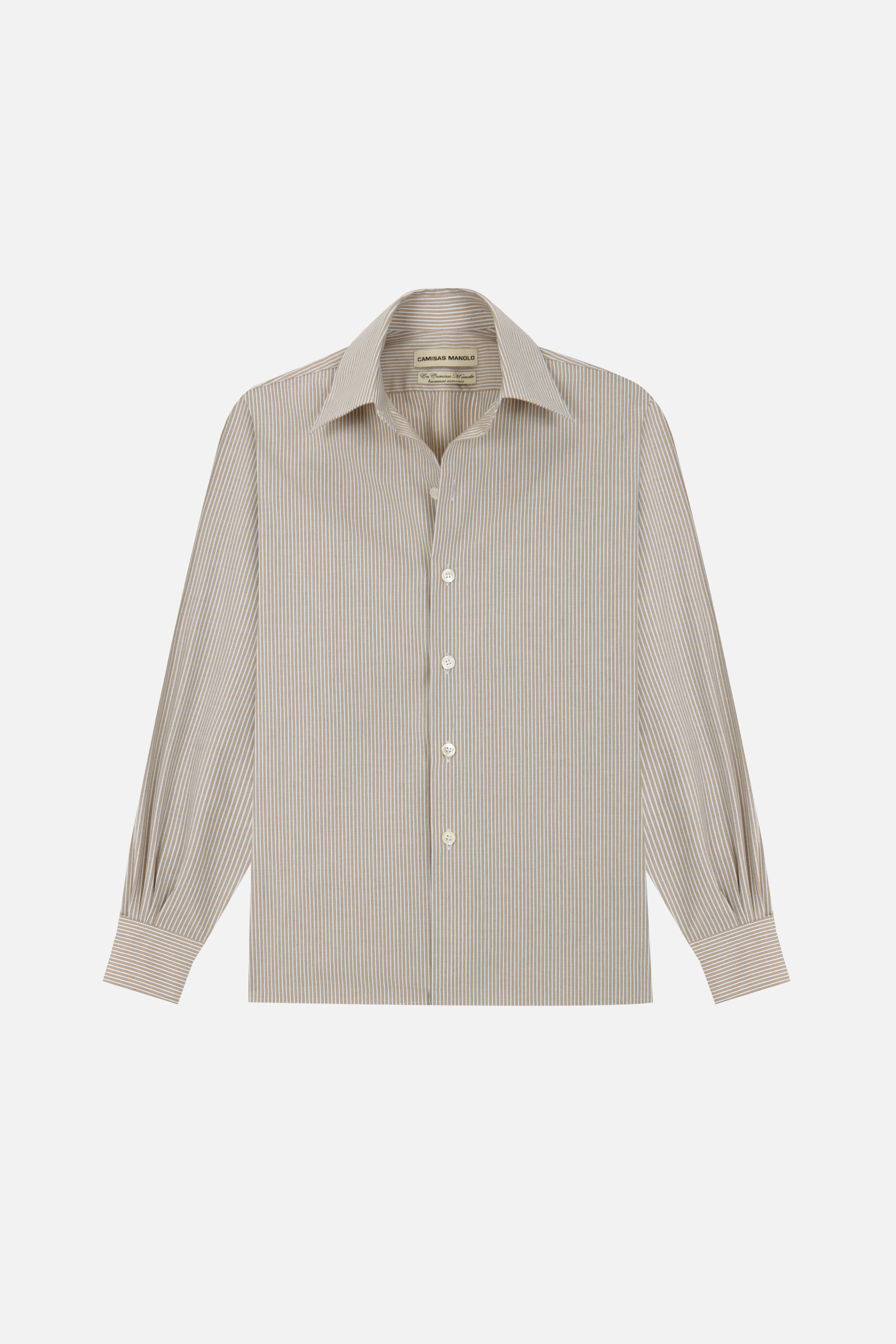 BROWN/WHITE STRIPES CAMISA SHIRT – Camisas Manolo